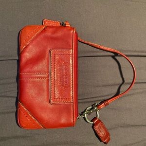 Coach Red Leather Wristlet